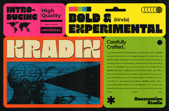 Kradix Font: Bold Retro Display Typography for Web Design